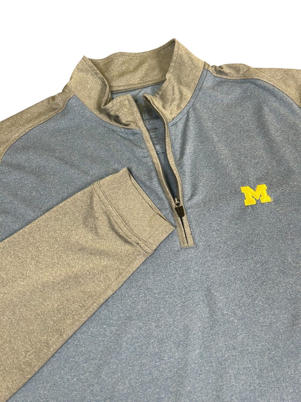 JOHNNIE-O Michigan Wolverines Quarter Zip Pullover Blue Gray Performance M